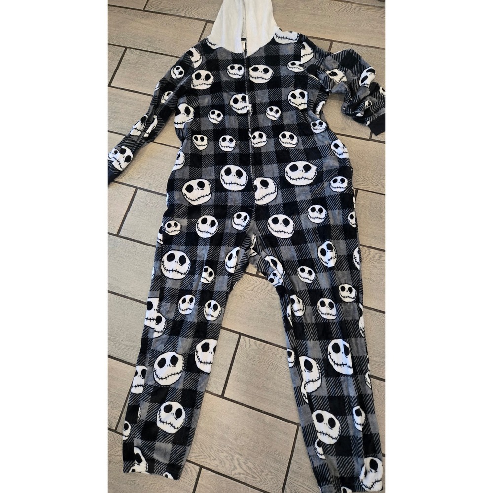Disney Nightmare Before Christmas Jack Skellington Plaid Fleece Union Suit 3X
